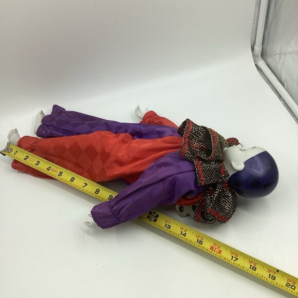 Vtg Madame Verte Porcelain Musical Clown Doll Wind Up Back Collectible 17” Rare - Picture 10 of 12